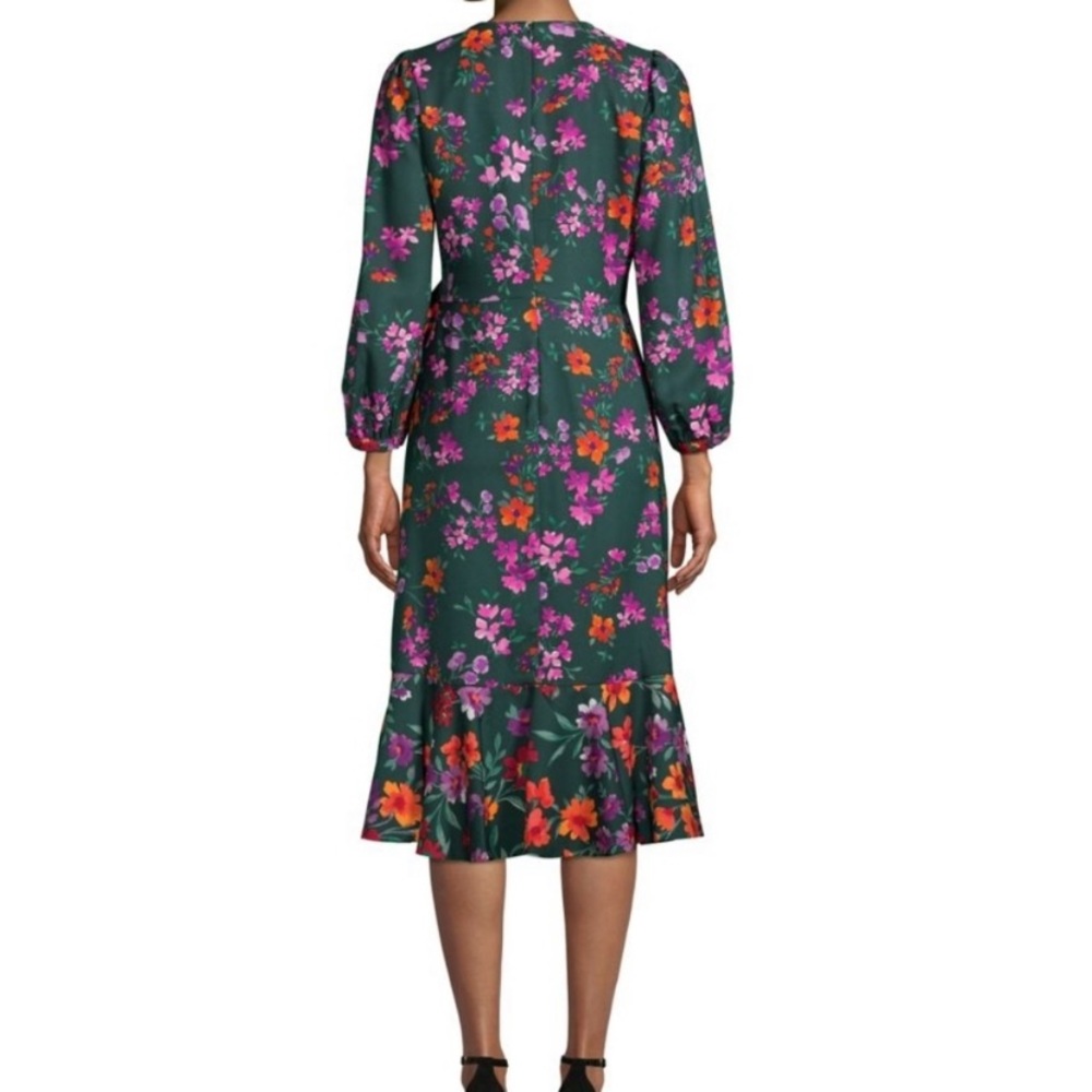 NEW Calvin Klein Floral Print Faux Wrap Dress - Picture 15 of 15